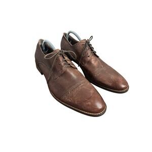 Vince Camuto Dark Brown Leather Wingtip Men's Dress Shoes Size 11 D